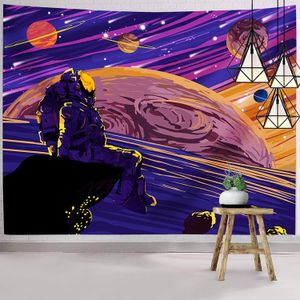 Tapiz de Hexagram Space Tapestry, tapiz de astronauta para colgar en la pared, para dormitorio, sala de estar, universidad, dormitorio