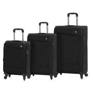 Mia Toro Italia Civetta Softside Spinner Juego de equipaje 3 piezas, negro