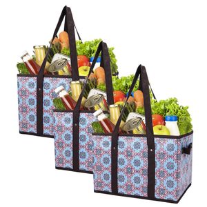 Foraineam - Juego de bolsas reutilizables para la compra, resistentes, plegables, con parte inferior reforzada, 3 unidades
