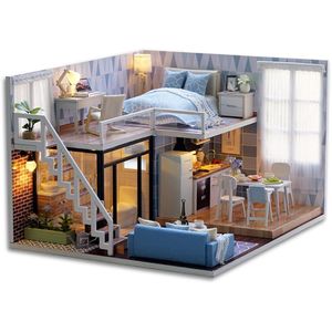 Flever Dollhouse – Kit de casa en miniatura para bricolaje, habitación creativa con muebles para regalo romántico de San Valentín (Blue Times)
