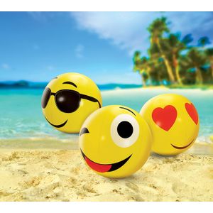 KOVOT grande Emoji pelotas de playa juego de 3 – incluye (3) 24" Emoji Estilo pelotas de playa y bomba de pie
