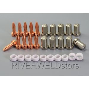 33366 X L 33366 33367 33368 33369 33418 Plasma Electrodo punta Boquillas 30 Amp 50 Amp 80 Amp Fit pt-23/27 cortador de plasma consumibles 30pcs