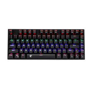 e-element z-88 Rainbow LED Backlit impermeable teclado mecánico de gaming con interruptores de 81 Teclas de Anti-Ghost llaves),, color azul, color neg
