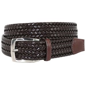 Torino 35mm Ital Woven Stretch Lea Belt - Brown