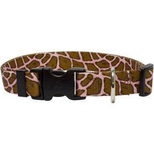 Amarillo diseño de perro Jirafa Rosa Perro Cuello 3/8" de ancho y, Rosado