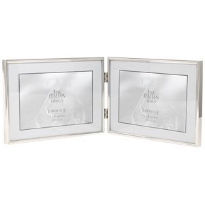 Lawrence Hinged doble simplemente metal Imagen marcos de, 7 por 12,7 cm), color plateado