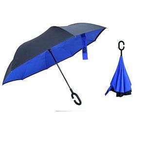 ubigear 41" doble capa paraguas invertido recto Rod Protección UV impermeables y cortavientos paraguas Sunny lluvioso Paraguas con gancho