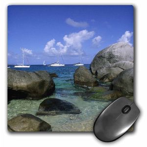 Islas Vírgenes Británicas, Virgin Gorda, Harbor, rocas y barcos – CA10 bba0017 – Alfombrilla de mouse, 8 por 8 inches (MP _ _ _ _ _ _ _ _ _ _ 72516 _