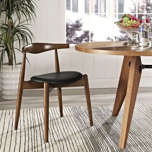 lexmod Stalwart silla de comedor, Nogal oscuro blanco