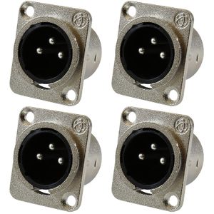 GLS de audio XLR macho Jack 3 pin – Montaje en panel Jacks D Series Tamaño xlr-m – Pack de 4