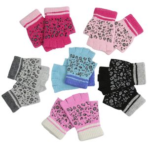 tobeinstyle Pack de 6 de la mujer de lana sintética mitad Dedos Guantes de diseño de animales