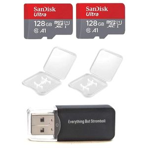 SanDisk Ultra 128GB Micro SD SDXC Tarjeta Flash de memoria UHS-I Clase 10 SDSQUAR-128G-GN6MA al por mayor Lote con 2 fundas de plástico para joyería y