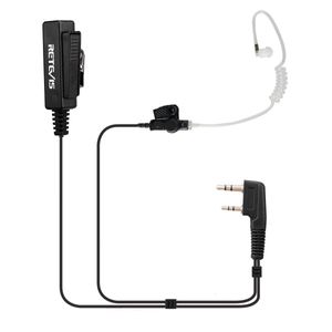 Retevis 2 pin auricular tubo acústico micrófono PTT para radios Kenwood Baofeng Uv5R 888S Tyt Retevis H-777 RT7 Walkie Talkies (1 Pack)