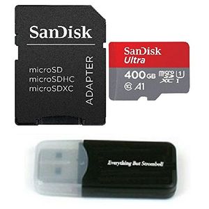 SanDisk Ultra 400 GB SDXC Micro funciona con rojo hidrógeno uno UHS-I clase 10 Bundle con todo menos Stromboli (TM) lector de tarjetas (Class 10 400 G