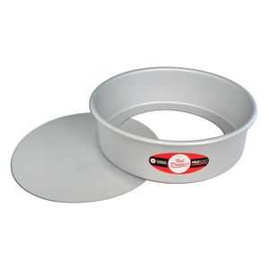Molde para tarta redondo de aluminio anodizado Fat Daddio con base extraíble, Plateado