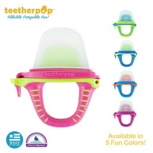 Teetherpop - Paletas para dentición de bebé rellenables y congelables para purés, batidos, jugos, leche materna y más para bebés y niños pequeños (El