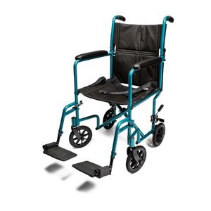 Everest & Jennings Aluminio Transporte Silla Con 5 inches ruedas de giro, 19 inches Asiento, Aqua