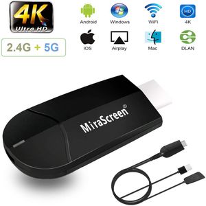 Dongle de pantalla WiFi, 2.4G+5G Ordenador móvil 4K HD inalámbrico Proyector, TV HDMI Display Receiver, Pantalla Mirroring Airplay DLNA para Android/i