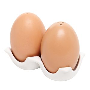 café diseño de huevo Sal y pimienta Shaker Set w/huevo Caja de cartón Style titular – MyGift