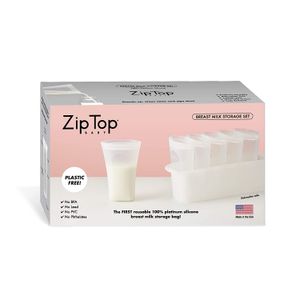 Bolsa de almacenamiento de leche materna reutilizable con cremallera, 100% platino, 6 unidades + bandeja para congelador