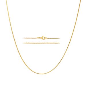 MAJU Designers Collar de cadena de acero inoxidable de 24 quilates con caja delgada de 0.047 in, disponible en 14.0 - 36.0 in