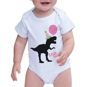 7 Ate 9 ropa del bebé dinosaurio cumpleaños Onepiece