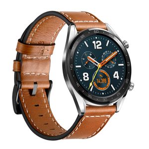 Correa de cuero compatible con Huawei GT de LeafBoat, correa de hebilla de repuesto compatible con Huawei GT Smartwatch