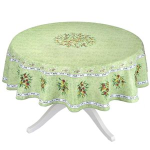 Provence Olivier - Mantel redondo de 27.6 in, color verde