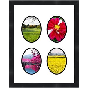 Frames By correo multimat-58649 cuatro Oval apertura Collage Marco para 5" x 7" Foto, Color negro