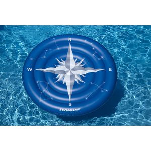Swimline brújula rosa constelación brilla isla piscina inflable Ride-on, azul, 66"