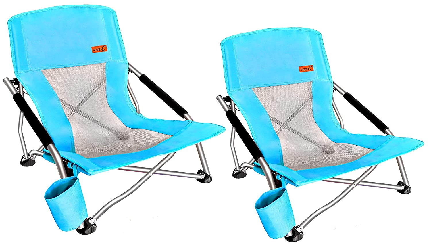Rayas Azules Harbour Housewares Silla Plegable Ideal para Playa o acampadas Pack de 4 