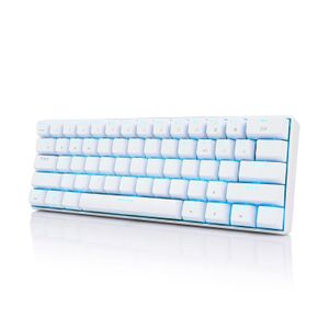 Royal Kludge RK61 teclado con cable/inalámbrico de 61 teclas, Bluetooth 3.0, multidispositivo amarillo con ledes amarillas, teclado para juegos retroi