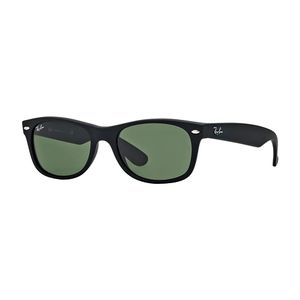 Ray-Ban rb2132 New Wayfarer – Gafas de sol unisex (mate marco negro, Solid Negro, lente de G15, 52 mm)