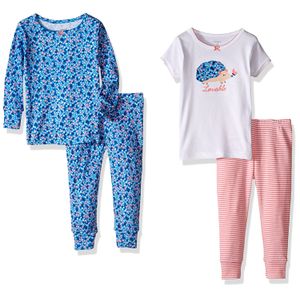Carters Little Girls 4-Piece Snug Fit algodón Pjs Ice Cream Impresión Azul