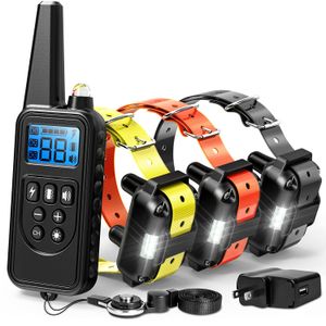 Collar de entrenamiento para perros, gama 2600ft con mando a distancia, recargable, resistente al agua, con 4 modos de pitido, cuello vibrante para pe