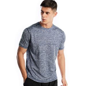 Camisas atléticas de ajuste seco para hombres de manga corta