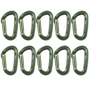 Fusion Climb contigua Military Tactical Edition Straight Gate aluminio Carabiner Follaje Verde, 10-pack