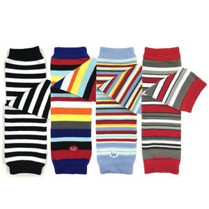 AllyDrew paquete de 4 calentadores de la pierna en rayas para bebés y niños pequeños, Negro, Azul, Rojo