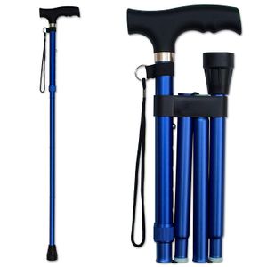Bastón plegable – Bastón plegable con altura ajustable – Plegable y ligero – Mango ergonómico suave para un agarre cómodo – Bastón portátil para ayuda
