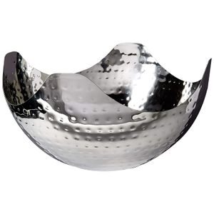 Bol de acero inoxidable Elegance, moldeado con martillo, de 6 pulgadas, Plateado