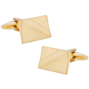 Rectangular acabado satinado Gold-tone Gemelos de Cuff-Daddy