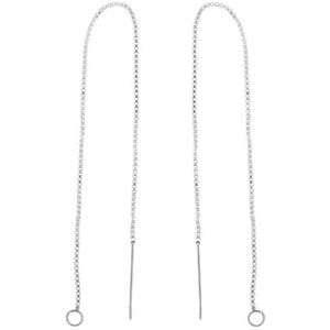 Pendientes largos de plata de ley, 12 unidades, con lazos, rosca para pendientes, resistentes, de larga duración, SS297, Plata, 6 pulgadas