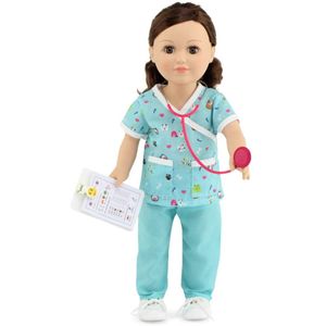 Emily Rose Ropa de muñeca de 18.0 in para mascotas 6 piezas Doctor Doll Veterinario con accesorios | Ropa para muñecas americanas de 18.0 in