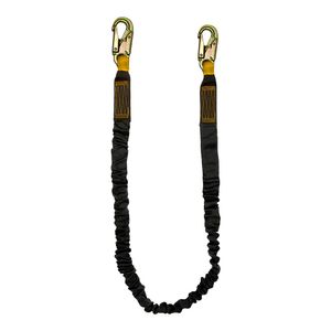 Fusion Climb interna Bungee caída Protección Seguridad Lanyard con Snap Ganchos de acero 23 KN, negro, 6 '72" x 2"