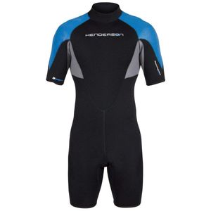 De los hombres thermoprene Pro Traje de neopreno 3 mm cierre en la espalda Shorty Negro