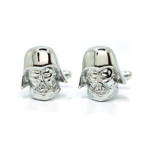 Teri del boutique de los hombres Joyería Gemelos de Star Wars Darth Vader cabeza tono de plata par W/Caja de Regalo