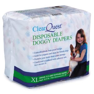 ClearQuest pañales desechables para perro, 10-unidades, a prueba de fugas, súper absorbente