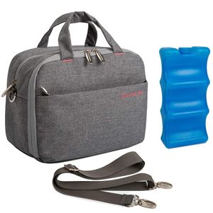 Lekebaby - Bolsa de refrigeración de leche materna con hielo contorneado para 6 botellas de leche materna, bolsa de refrigeración para madres lactante