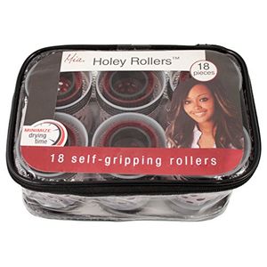 Mia holey rodillos rodillos de pelo blanco rojo negro