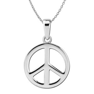 Plata de ley Pequeño Símbolo de la paz colgante